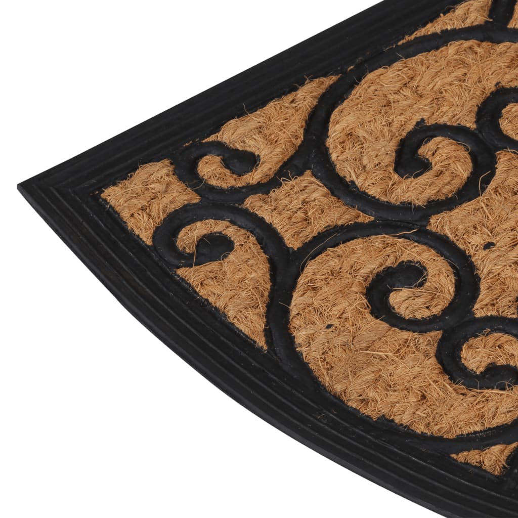 Doormat Half-Round 45x75 cm Rubber and Coir