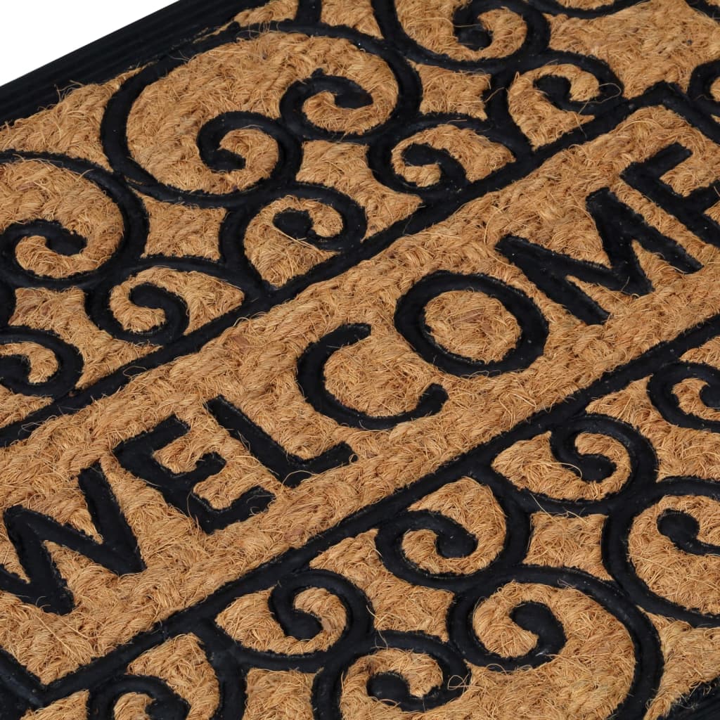 Doormat Half-Round 45x75 cm Rubber and Coir