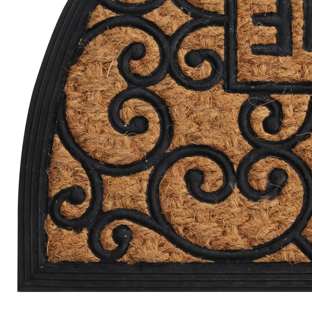 Doormat Half-Round 45x75 cm Rubber and Coir
