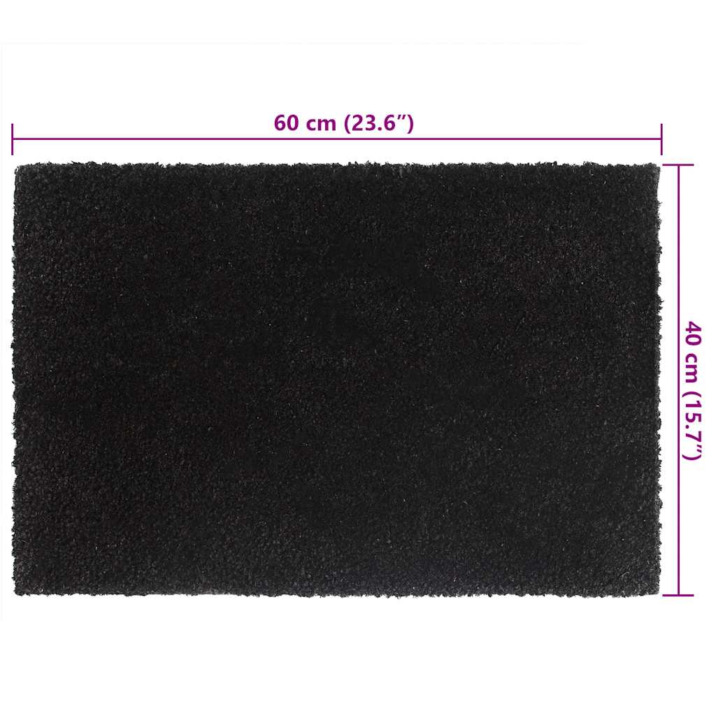 Doormat Black 40x60 cm Coir Tufted