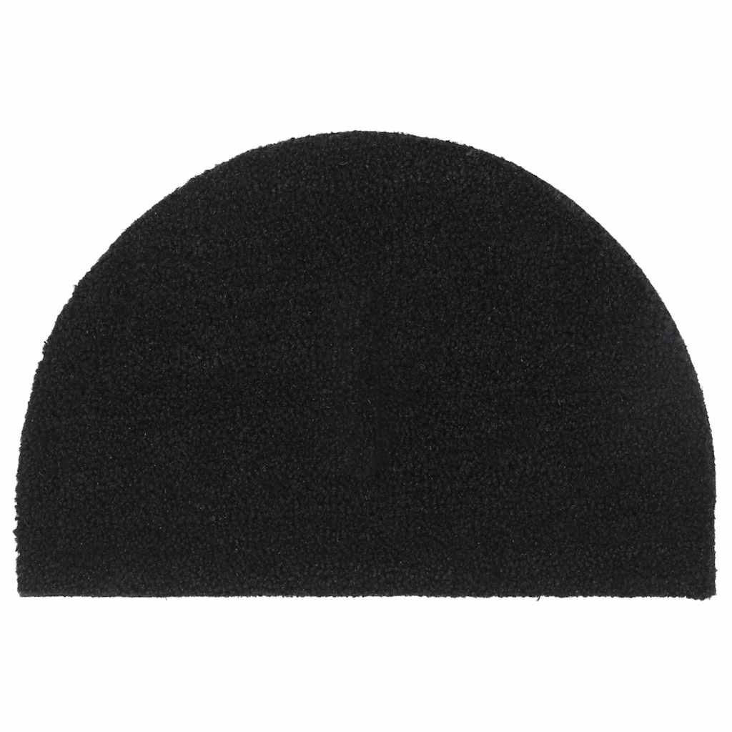 Doormat Black Half-Round 40x60 cm Coir Tufted