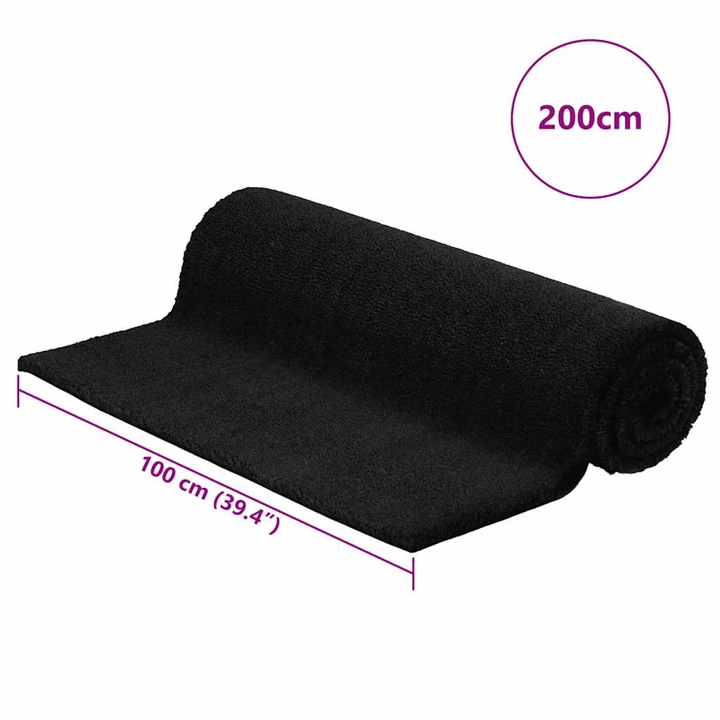 Black Doormat 100x200 cm Coir Tufted