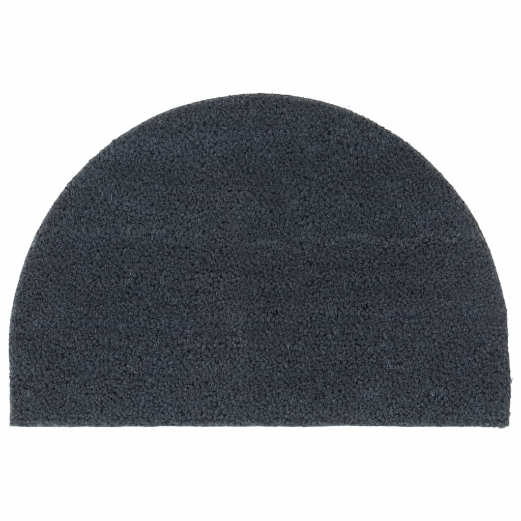 Doormat Dark Grey Half-Round 40x60 cm Coir Tufted