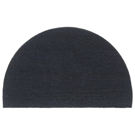 Doormat Dark Grey Half Round 50x80 cm Coir Tufted