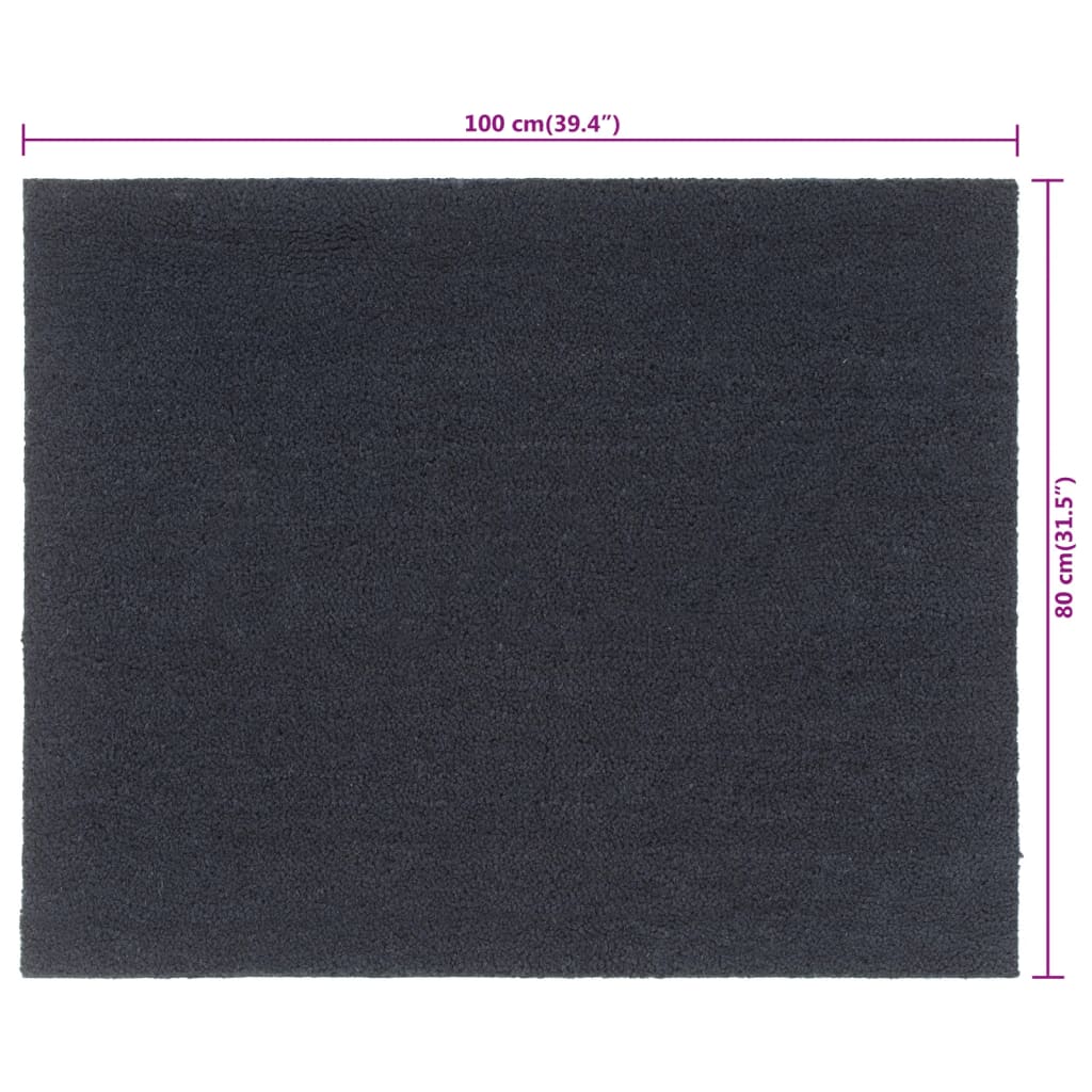 Doormat Dark Grey 80x100 cm Coir Tufted