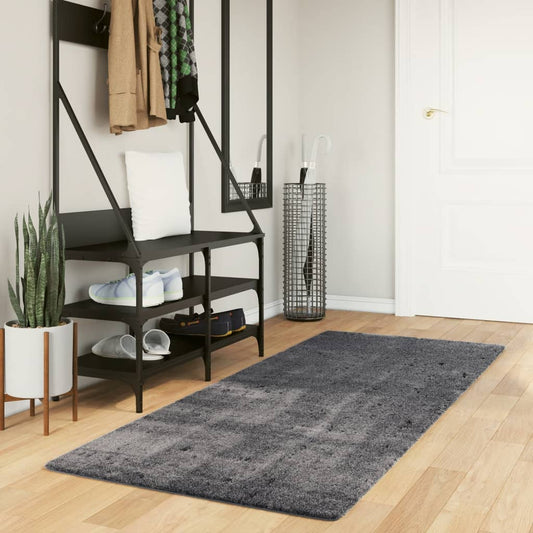 HUARTE Low Pile Carpet Soft and Washable Anthracite 80x200 cm