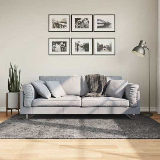 HUARTE Low Pile Rug Soft and Washable Anthracite 140x200 cm