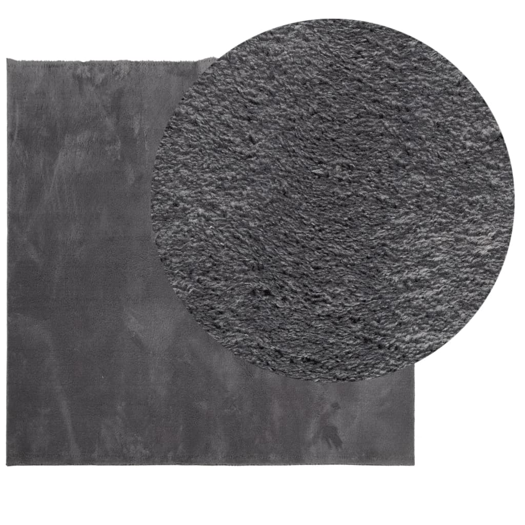Tapis HUARTE Poils courts Doux et lavable Anthracite 160x160 cm