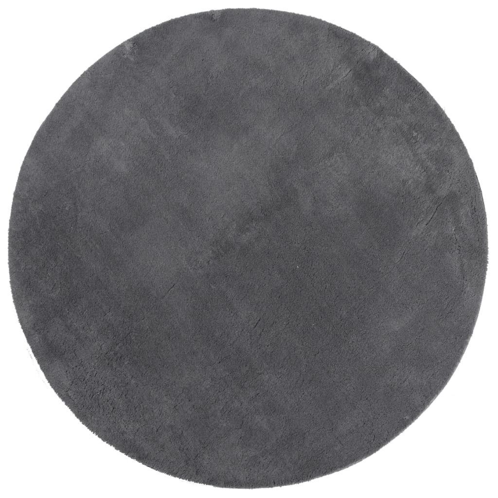 Carpet HUARTE Low Pile Soft and Washable Anthracite Ø 80 cm
