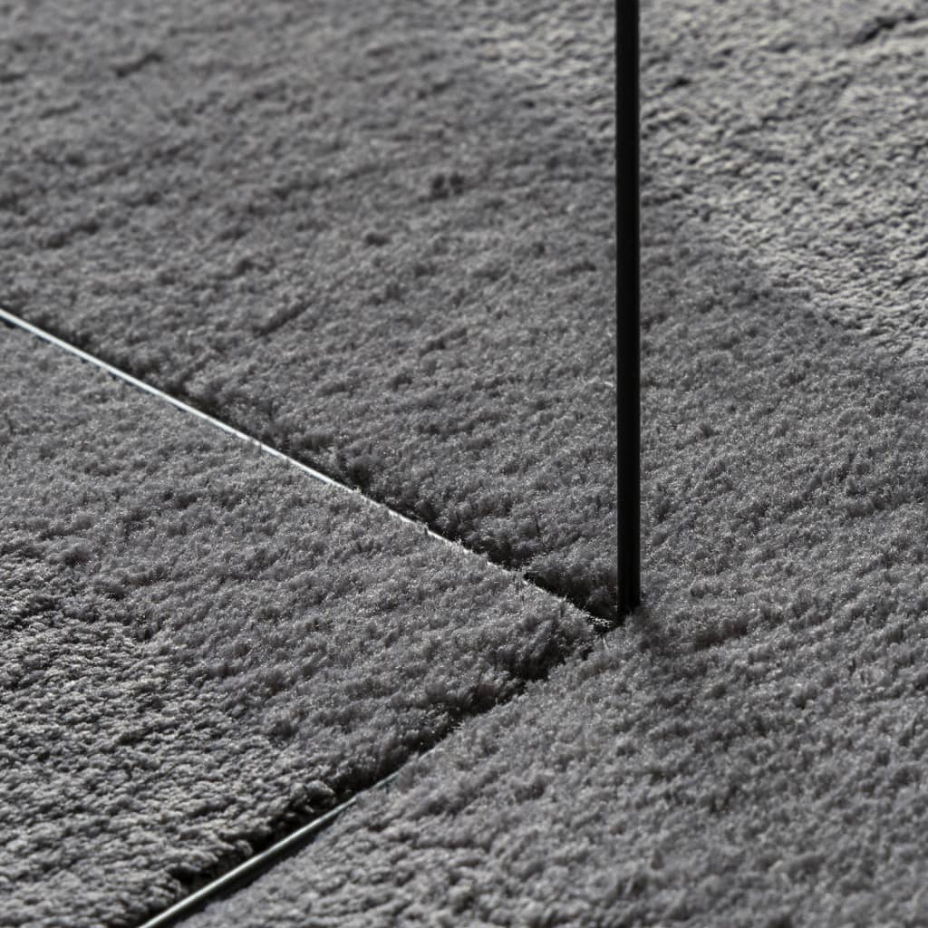 Carpet HUARTE Low Pile Soft and Washable Anthracite Ø 80 cm