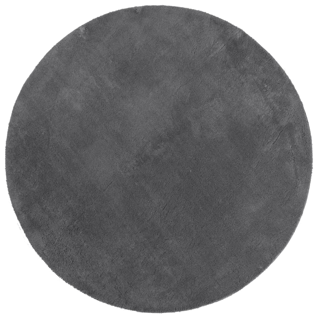 Rug HUARTE Low Pile Soft and Washable Anthracite Ø 200 cm