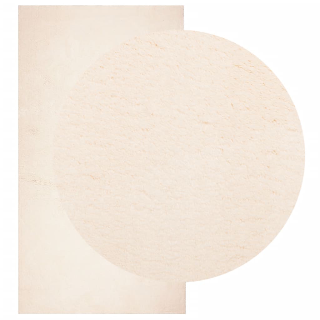 HUARTE Low Pile Rug Soft and Washable Beige 60x110 cm