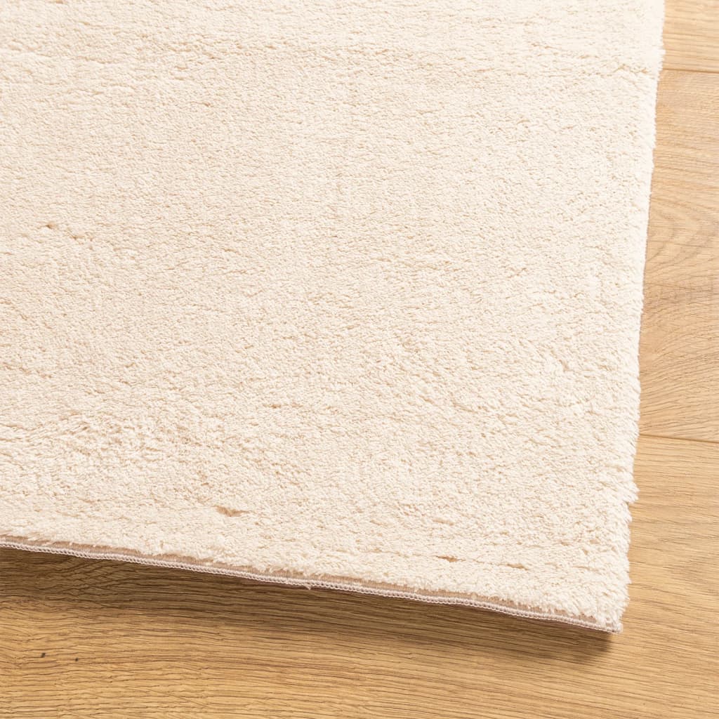 Teppich HUARTE Kurzflor Weich und Waschbar Beige 80x200 cm