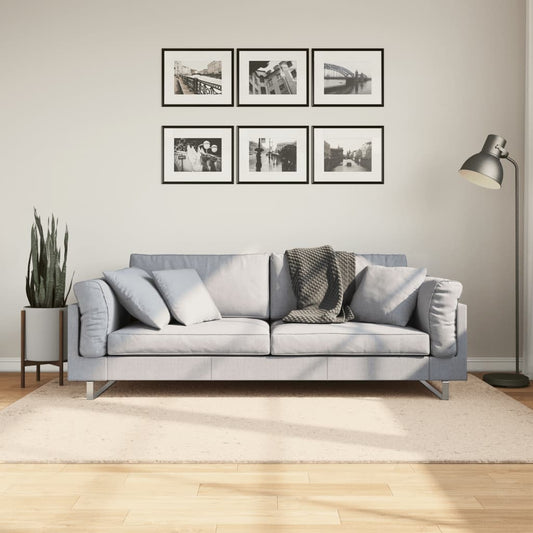Tapis HUARTE Poils courts Doux et Lavable Beige 140x200 cm