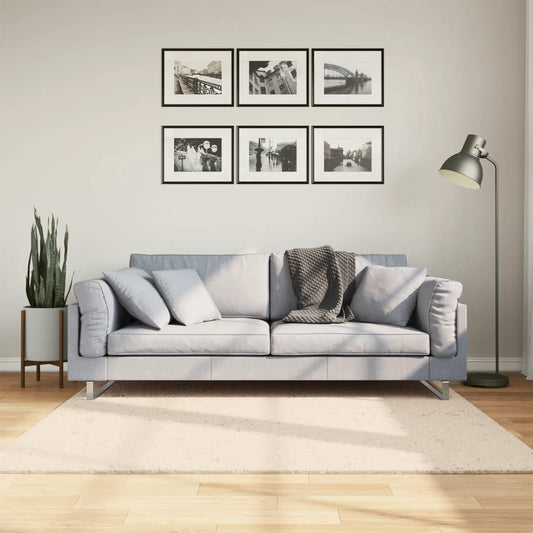 HUARTE Low-Pile Rug Soft and Washable Beige 160x160 cm