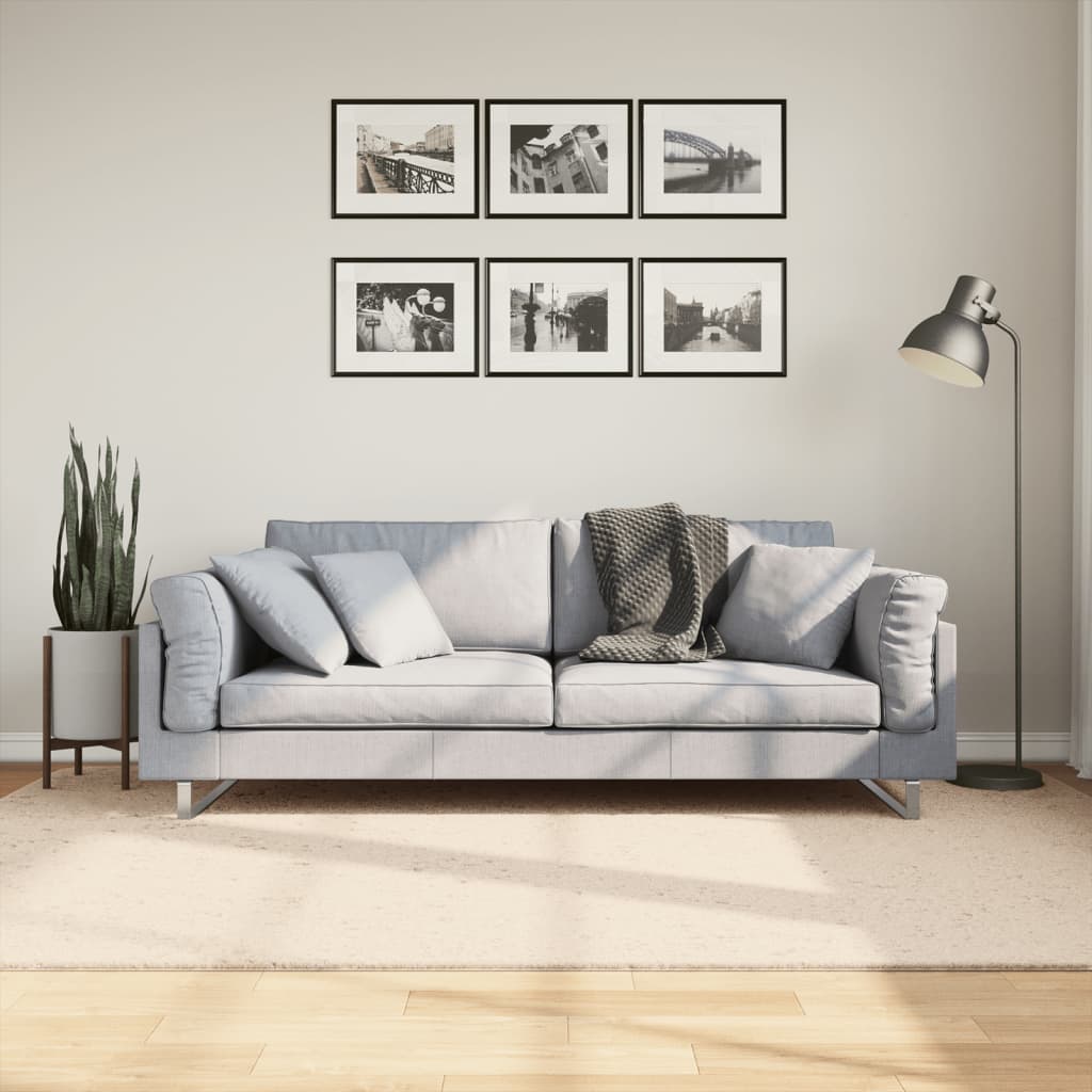 HUARTE Low Pile Rug Soft and Washable Beige 160x230 cm