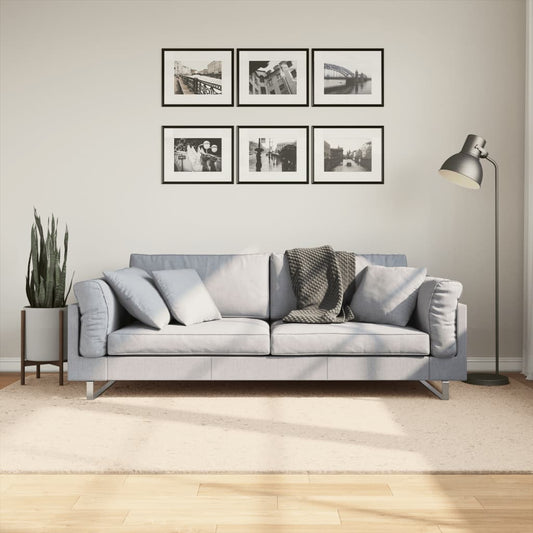 Tapis HUARTE à poils courts Doux et lavable Beige 160x230 cm
