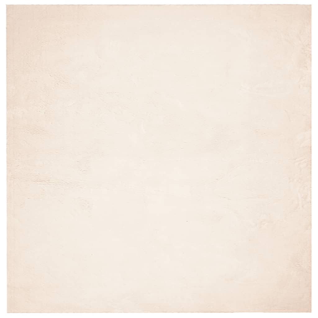 HUARTE Low Pile Rug Soft and Washable Beige 200x200 cm