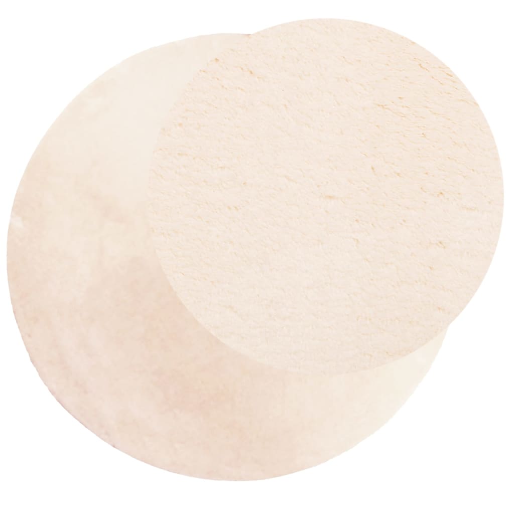 Teppich HUARTE Kurzflor Weich und Waschbar Beige Ø 100 cm