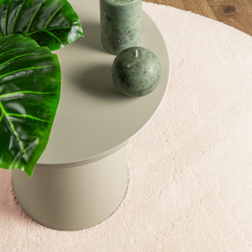 Carpet HUARTE Low Pile Soft and Washable Beige Ø 160 cm