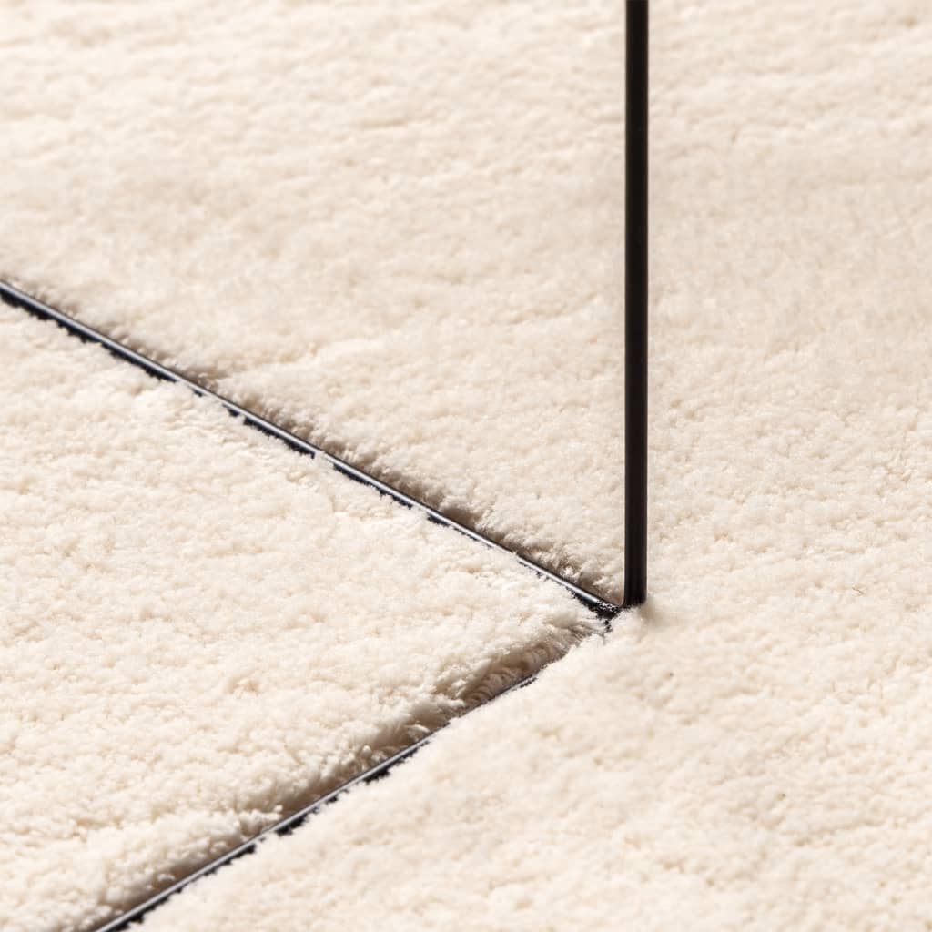 Carpet HUARTE Low Pile Soft and Washable Beige Ø 160 cm