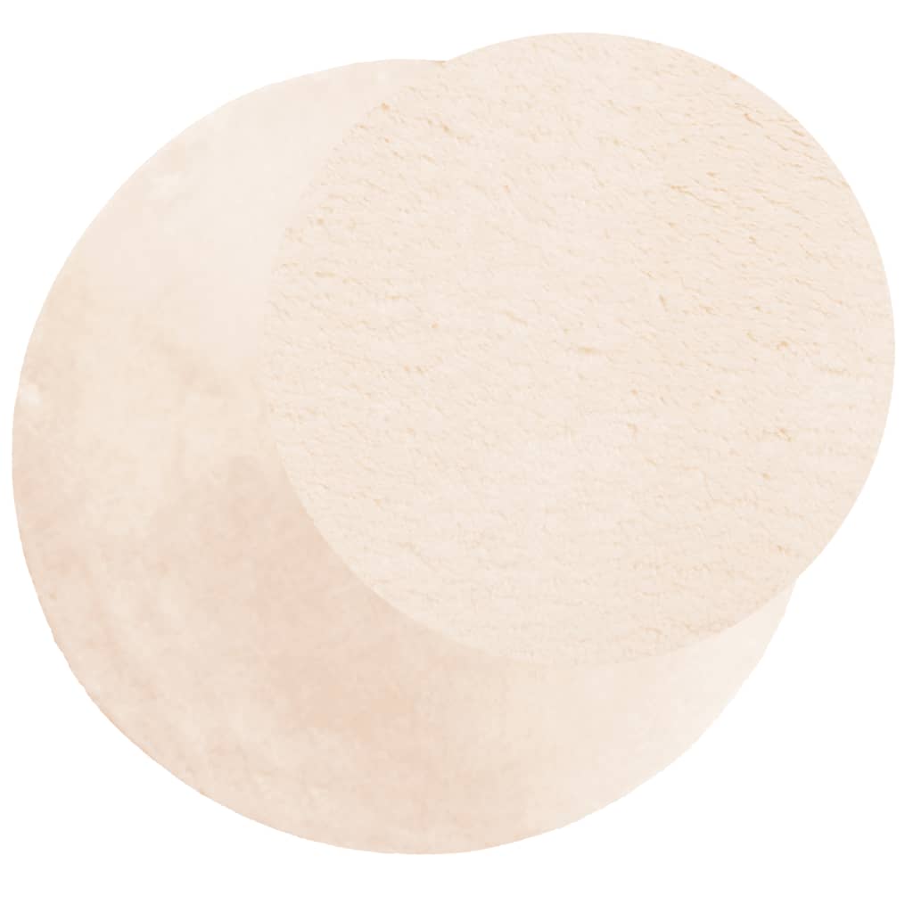 Tapis HUARTE Poils courts Doux et lavable Beige Ø 200 cm