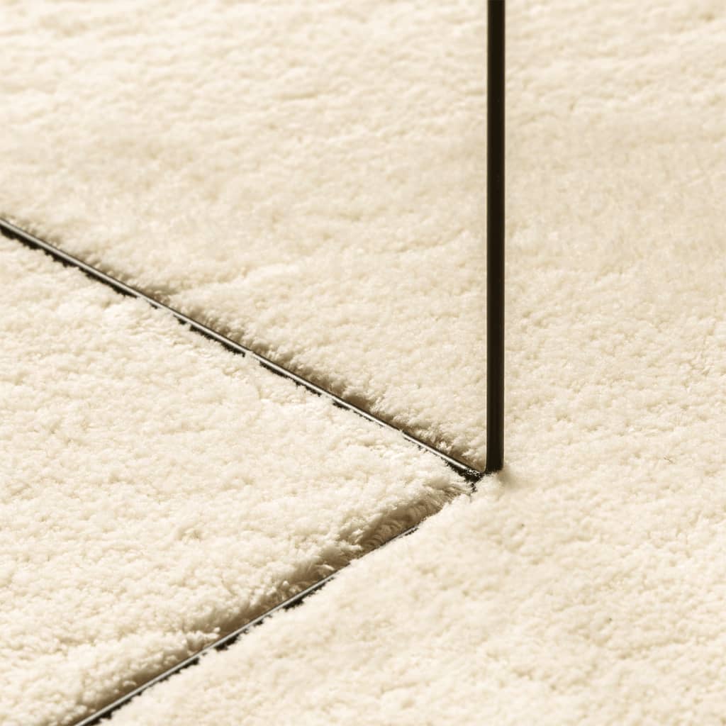 Tapis HUARTE Poils Ras Doux et Lavable Crème 80x200 cm
