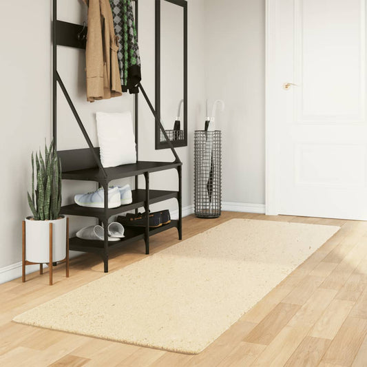HUARTE Low Pile Carpet Soft and Washable Cream 80x250 cm