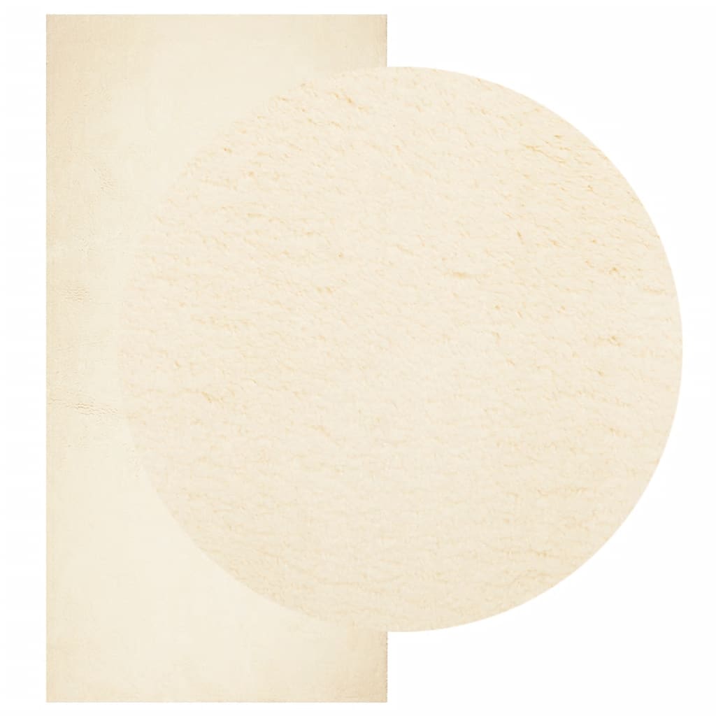 Tapis HUARTE Poils courts Doux et lavable Crème 100x200 cm