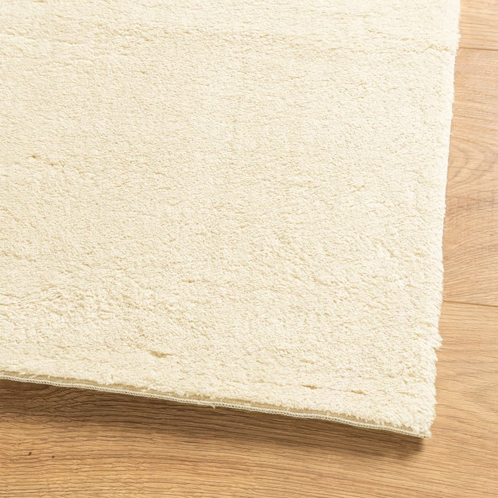 Tapis HUARTE Poils courts Doux et lavable Crème 100x200 cm
