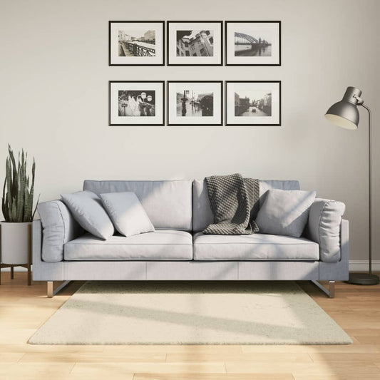 Rug HUARTE Low Pile Soft and Washable Cream 120x120 cm