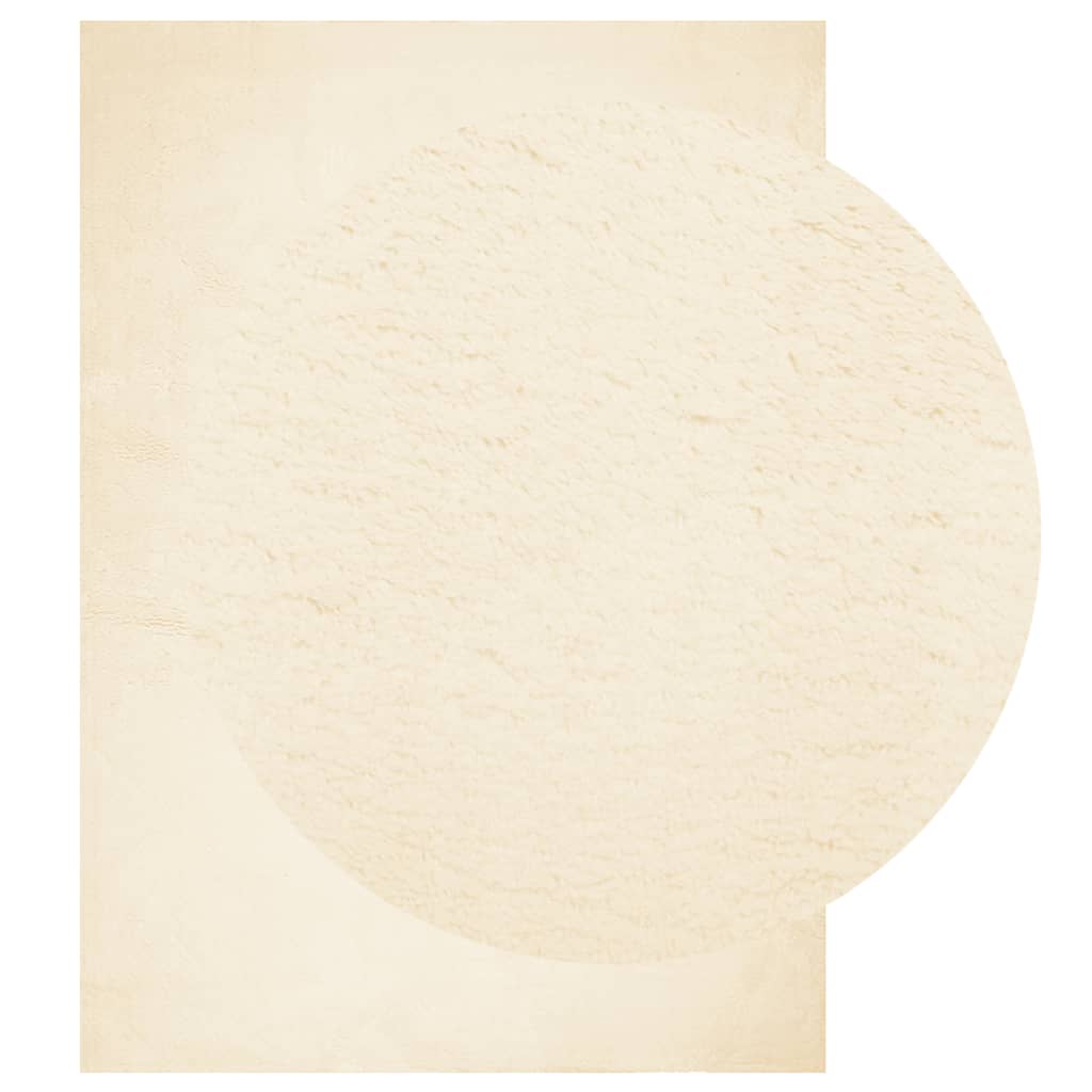 Rug HUARTE Low Pile Soft and Washable Cream 140x200 cm