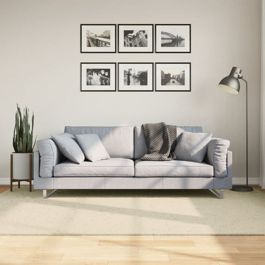 Tapis HUARTE Poil ras Doux et lavable Crème 160x230 cm