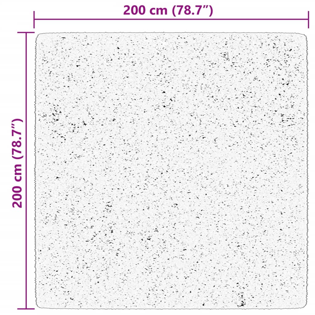 Teppich HUARTE Kurzflor Weich und Waschbar Creme 200x200 cm
