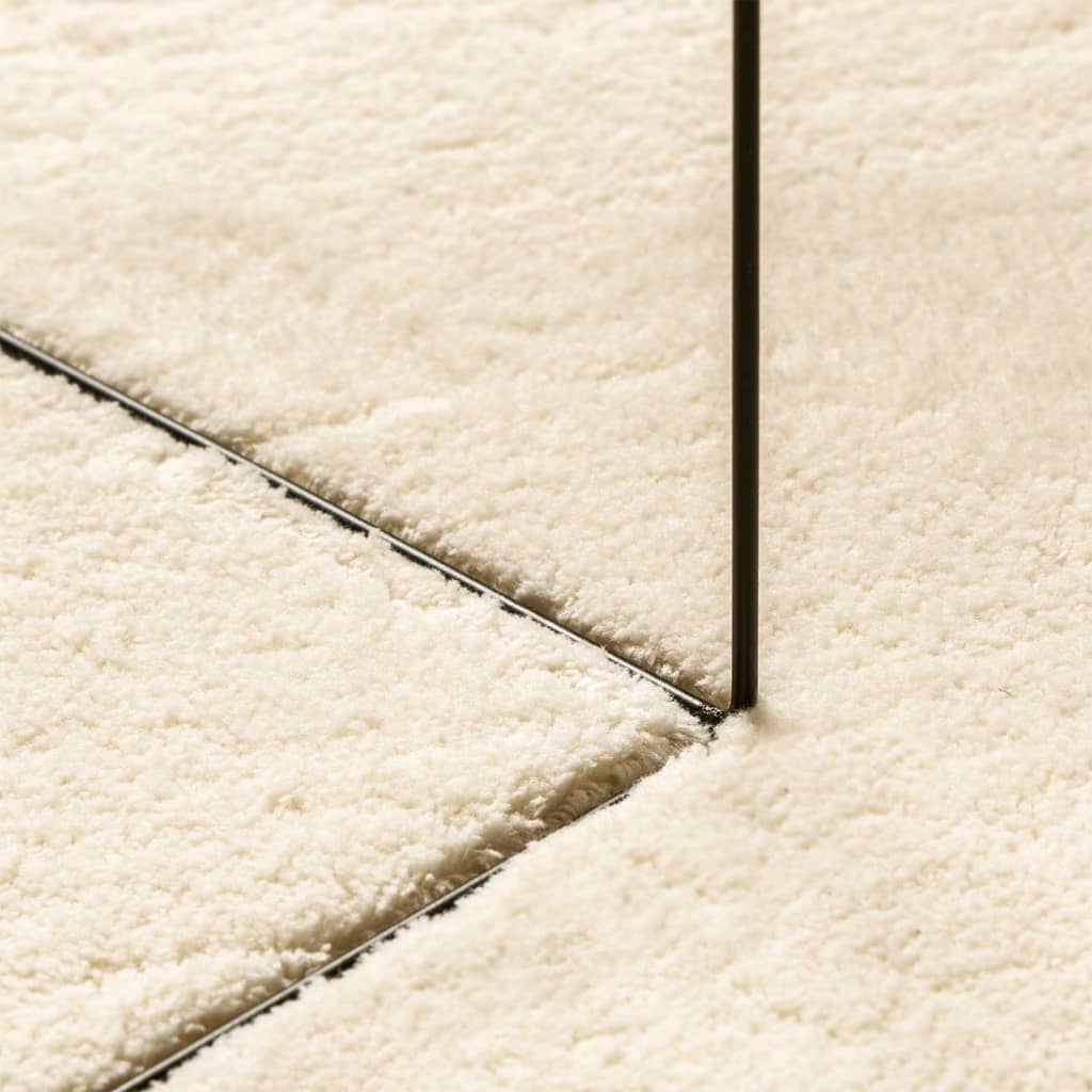 Tapis HUARTE Poils Ras Doux et Lavable Crème 240x240 cm