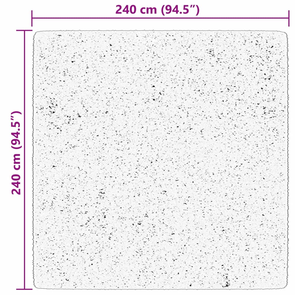 Tapis HUARTE Poils Ras Doux et Lavable Crème 240x240 cm