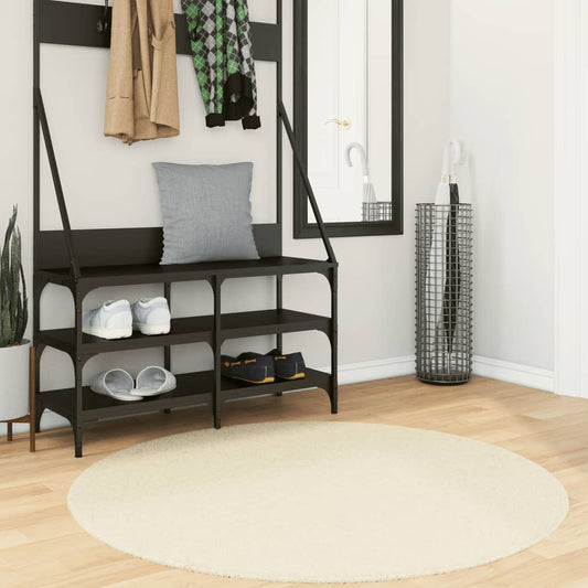 Tapis HUARTE Poils courts Doux et lavable Crème Ø 120 cm