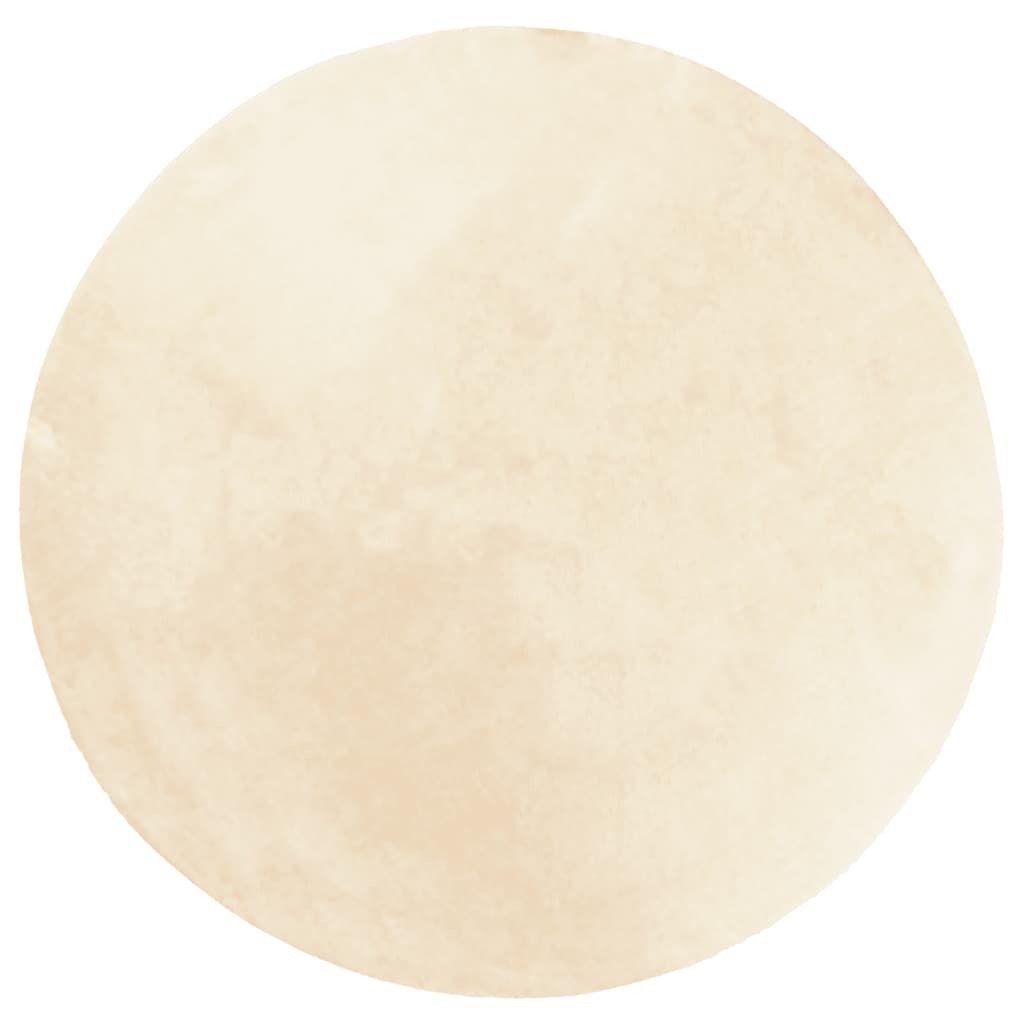 Tapis HUARTE Poils Ras Doux et Lavable Crème Ø 200 cm