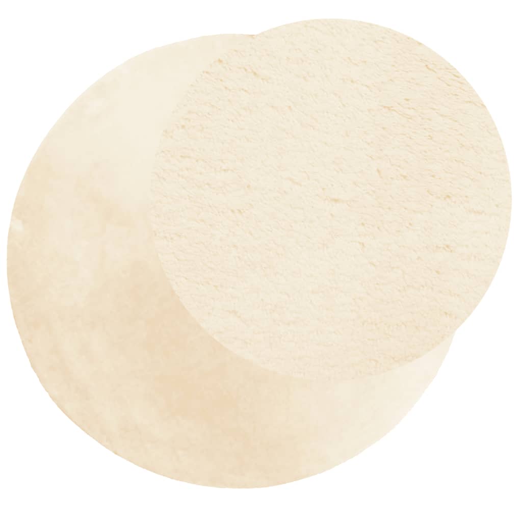 Tapis HUARTE Poils Ras Doux et Lavable Crème Ø 200 cm