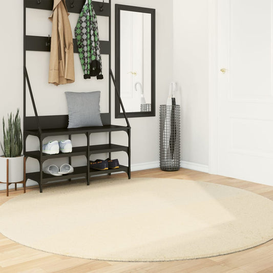 HUARTE Low-Pile Carpet Soft and Washable Cream Ø 200 cm