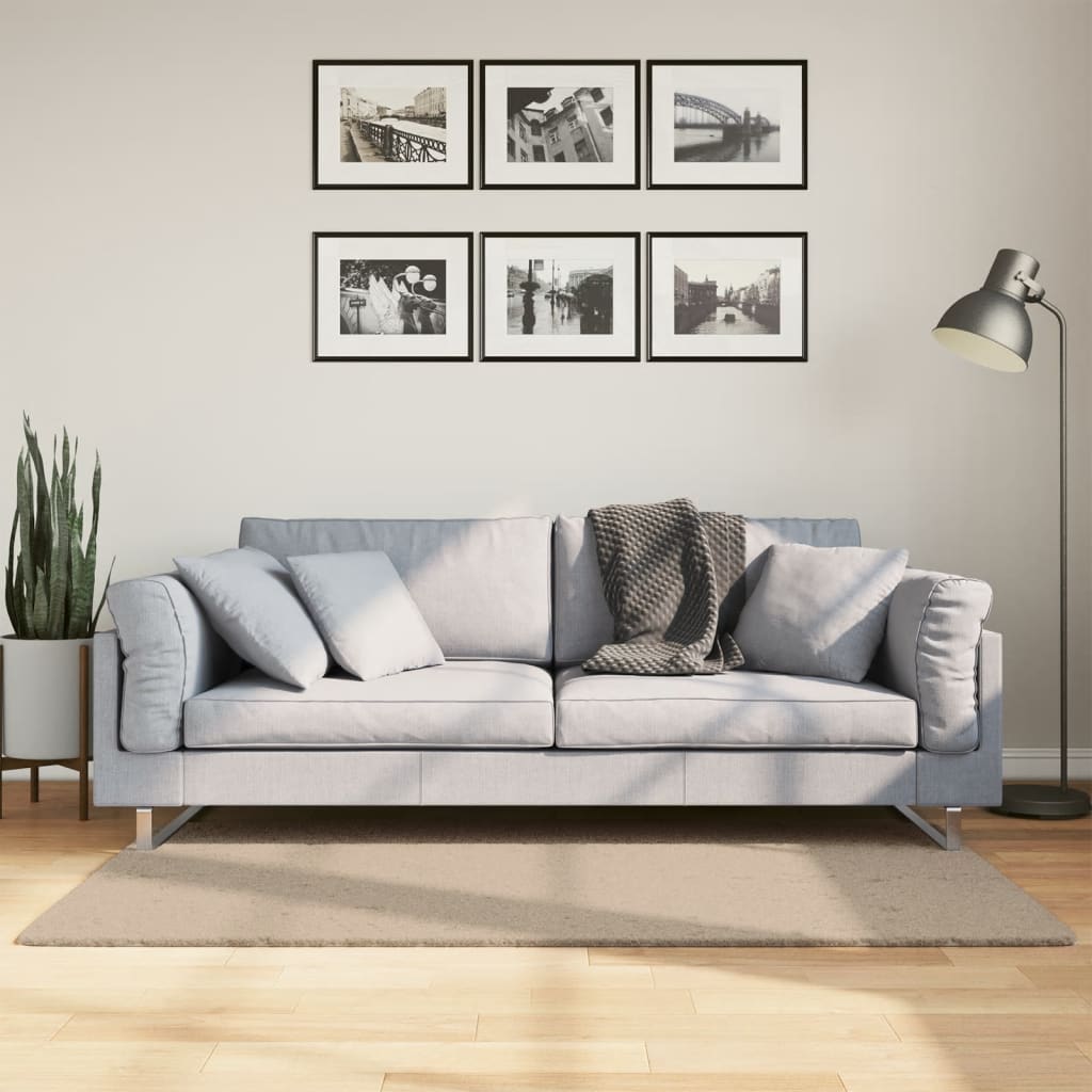 HUARTE Low Pile Carpet Soft and Washable Sand-colored 80x150 cm