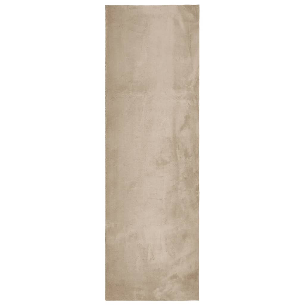 Carpet HUARTE Low Pile Soft and Washable Sand-colored 80x250 cm