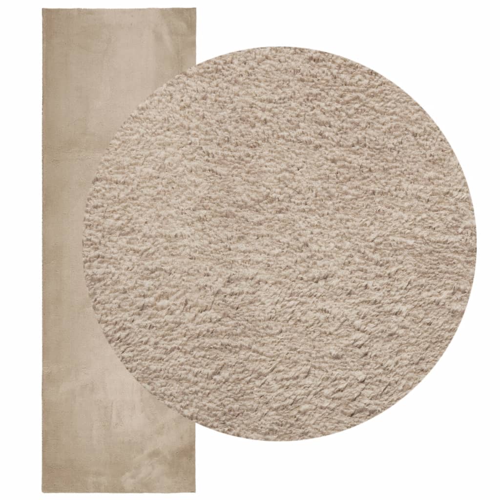 Carpet HUARTE Low Pile Soft and Washable Sand-colored 80x250 cm