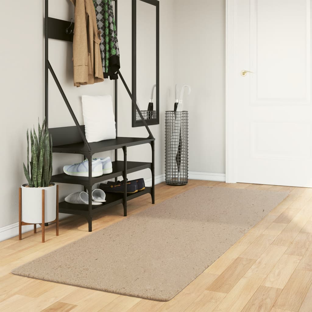 Carpet HUARTE Low Pile Soft and Washable Sand-colored 80x250 cm