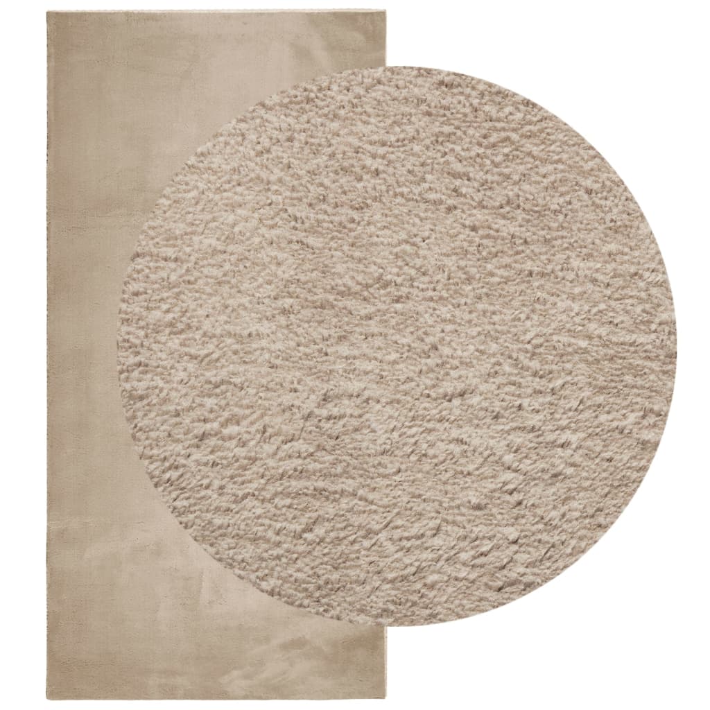HUARTE Low Pile Rug Soft and Washable Sand-colored 100x200cm