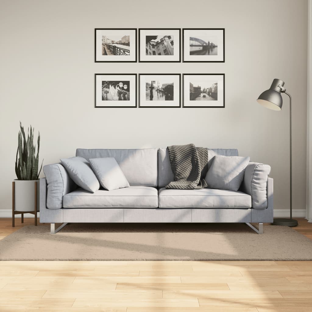 HUARTE Low Pile Rug Soft and Washable Sand-colored 100x200cm