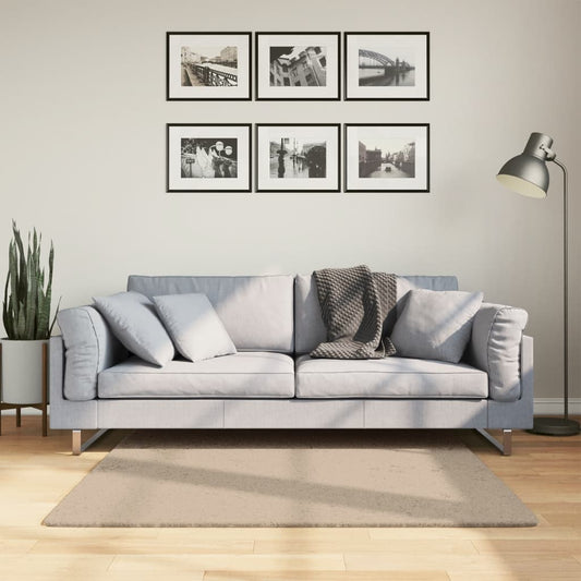 HUARTE Low-Pile Carpet Soft and Washable Sand-colored 120x120cm