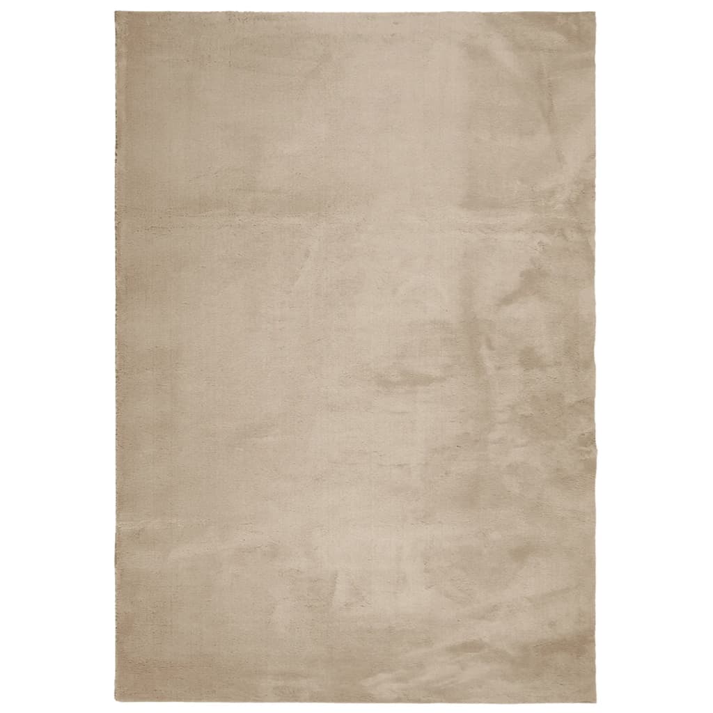 Teppich HUARTE Kurzflor Weich und Waschbar Sandfarben 120x170cm