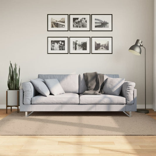 Tapis HUARTE Poil ras Doux et Lavable Sable 140x200cm
