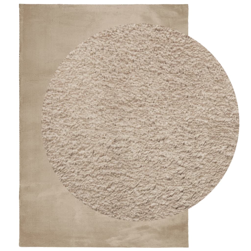 HUARTE Low Pile Rug Soft and Washable Sand-colored 160x230cm